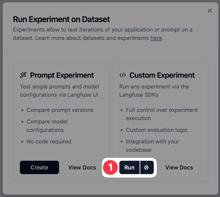 New Experiment Button